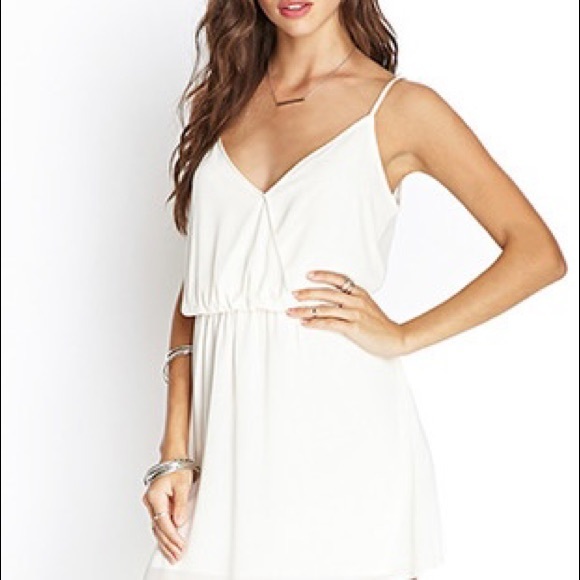 FOREVER 21 Ivory Sleeveless Mini Sundress - Picture 1 of 5